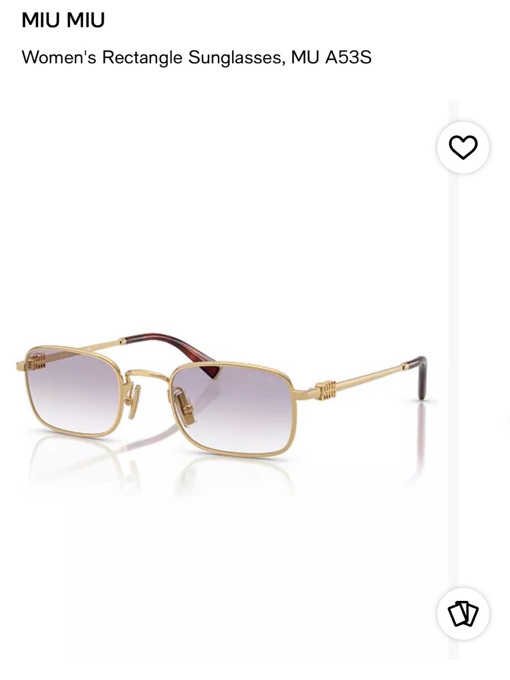 Miu Miu Gold Frames Indoor Outdoor  Sunglasses